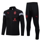 AC Milan Full Black Training Suit Jacket + Pants Mens 2022/23