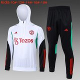 Manchester United White Training Sweatshirt + Pants Kids 2023/24 #Hoodie