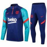 2020/2021 Barcelona Blue - Green Men's Soccer Training Suit