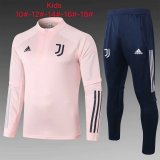 Kid's 2020-2021 Juventus Pink Half Zip Soccer Training Suit