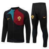 Portugal Black Training Suit Jacket + Pants Mens 2022
