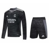 Real Madrid Goalkeeper Black LS Jersey + Shorts Mens 2021/22