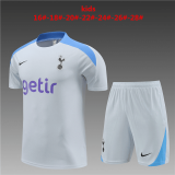 Tottenham Hotspur Light Grey Training Jersey + Short Kids 2024/25