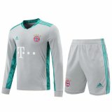 2020/2021 Bayern Munich Goalkeeper Grey Long Sleeve Men's Soccer Jersey + Shorts Set