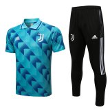 Juventus Blue Training Suit Polo + Pants Mens 2022/23