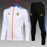 Real Madrid White Training Suit Jacket + Pants Kids 2021/22
