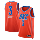 Oklahoma City Thunder Brand Orange Swingman Jersey (Statement) Mens 2022/23 Josh Giddey - 3