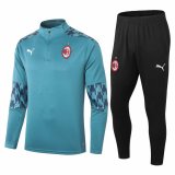 2020-2021 AC Milan Green Half Zip Soccer Training Suit