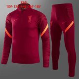 Liverpool Maroon Half Zip Training Suit Kid's 2021/22