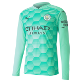 2020/2021 Manchester City Away Goalkeeper Green LS Men Soccer Jersey Shirt