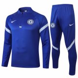 2020-2021 Chelsea Blue Half Zip Soccer Training Suit