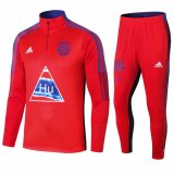 2020/2021 Bayern Munich Human Race Red Half Zip Soccer Training Suit Men