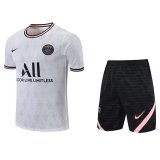 PSG White Training Suit Jersey + Short Mens 2021/22