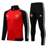 Manchester United Red - Black Training Suit Jacket + Pants Mens 2021/22