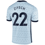 2020/2021 Chelsea Away Light Blue Men's Soccer Jersey Ziyech #22