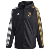 2020/2021 Juventus Hoodie All Weather Windrunner Jacket Black Mens