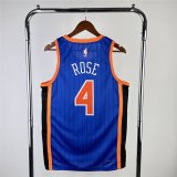 2024 New York Knicks Blue Swingman Jersey - City Edition Mens ROSE #4