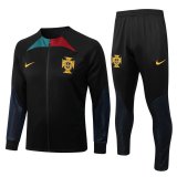 Portugal Black Training Suit Jacket + Pants Mens 2022/23