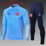 Kid's 2020-2021 Ajax Blue Half Zip Soccer Training Suit