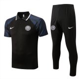 Inter Milan Black Training Suit Polo + Pants Mens 2022/23