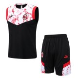 AC Milan Black Training Suit Singlet + Short Mens 2021/22