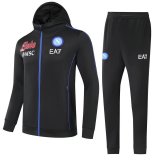 Napoli Hoodie Black Training Suit Jacket + Pants Mens 2021/22