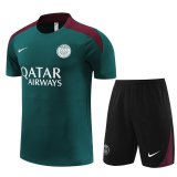 PSG Dark Green Training Jersey + Short Mens 2024/25