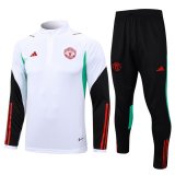 Manchester United White - Black Training Suit Mens 2023/24