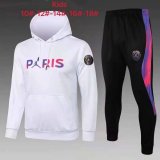 PSG x Jordan Hoodie White Training Suit(Sweatshirt + Pants) Kids 2021/22
