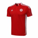Bayern Munich Red Stripes Polo Jersey Mens 2021/22