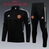 Manchester United Black - White Training Suit Kids 2021/22