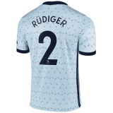 2020/2021 Chelsea Away Light Blue Men's Soccer Jersey Rudiger #2