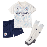 2020/2021 Manchester City Third White Kids Soccer Jersey Whole Kit (Shirt + Short + Socks)