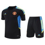 Manchester United Black - Blue Training Suit Jersey + Pants Mens 2021/22