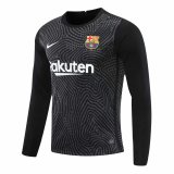 2020/2021 Barcelona Goalkeeper Black Long Sleeve Soccer Jersey Men's