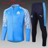 Kid's 2020-2021 Olympique Marseille Blue Jacket Soccer Training Suit