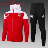 Kid's 2020-2021 Arsenal Red Hoodie Jacket Soccer Training Suit