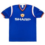 1984 Manchester United Retro Third Blue Men Soccer Jersey Shirt