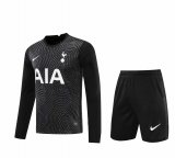 2020/2021 Tottenham Hotspur Goalkeeper Black Long Sleeve Men's Soccer Jersey + Shorts Set