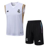 Real Madrid White Training Singlet + Short Mens 2023/24