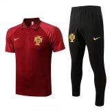 Portugal Red Training Suit Polo + Pants Mens 2022/23