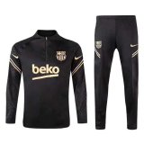 2020/2021 Barcelona Black - Gold Half Zip Soccer Training Suit Men