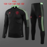 Manchester United Black Half Zip Training Suit Kid's 2021/22