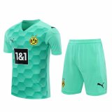 2020/2021 Borussia Dortmund Goalkeeper Green Men's Soccer Jersey + Shorts Set