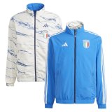 Italy On-Field Team Logo Anthem Reversible Blue&White Full-Zip Windrunner Jacket Mens 2023