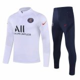2020-2021 PSG White Half Zip Soccer Training Suit