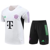 Bayern Munich White Training Jersey + Short Mens 2023/24