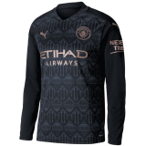 2020/2021 Manchester City Away Black LS Men Soccer Jersey Shirt