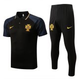 Portugal Black Training Suit Polo + Pants Mens 2022/23