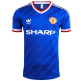 1986/1987 Manchester United Retro Away Blue Men Soccer Jersey Shirt